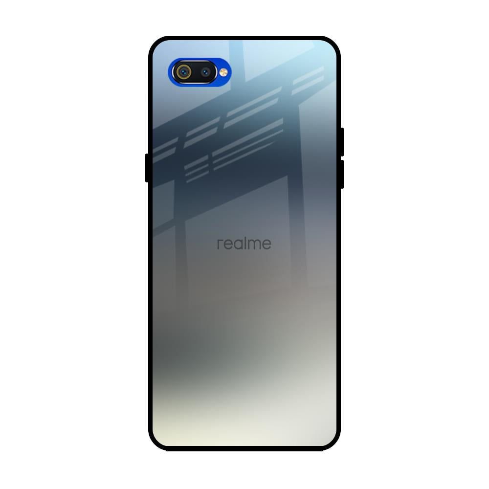Tricolor Ombre Realme C2 Glass Back Cover Online
