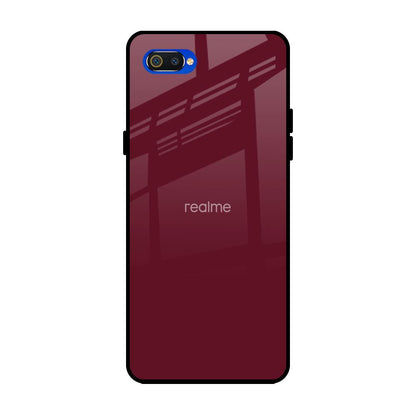 Classic Burgundy Realme C2 Glass Back Cover Online