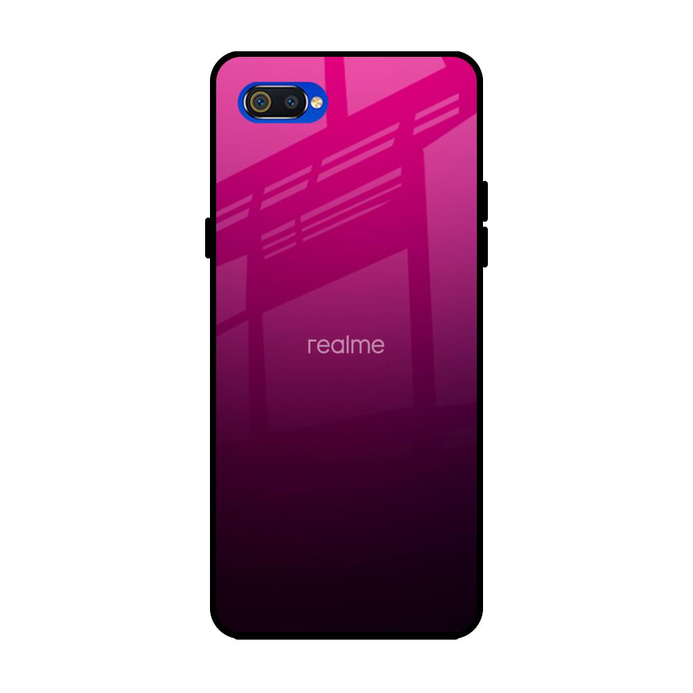 Purple Ombre Pattern Realme C2 Glass Back Cover Online
