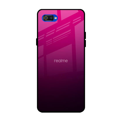 Purple Ombre Pattern Realme C2 Glass Back Cover Online