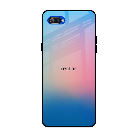 Blue & Pink Ombre Realme C2 Glass Back Cover Online