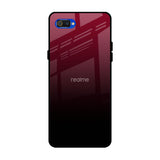 Wine Red Realme C2 Glass Back Cover Online