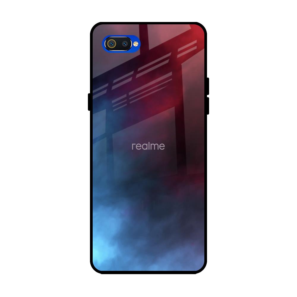 Smokey Watercolor Realme C2 Glass Back Cover Online