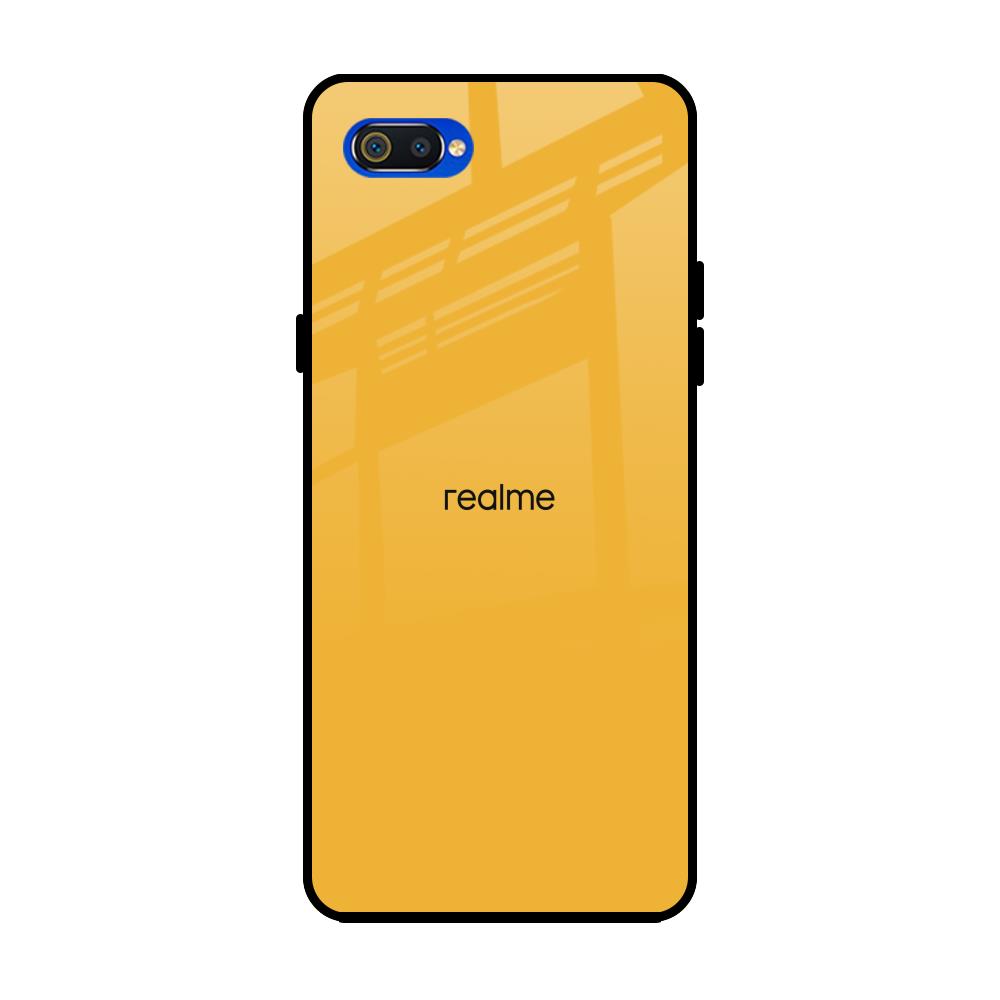 Fluorescent Yellow Realme C2 Glass Back Cover Online