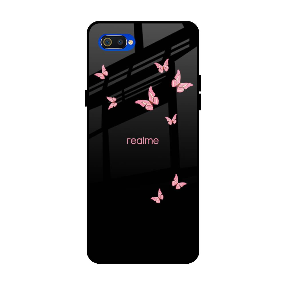 Fly Butterfly Realme C2 Glass Back Cover Online