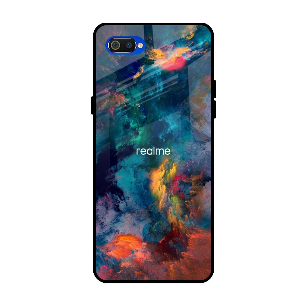 Colored Storm Realme C2 Glass Back Cover Online