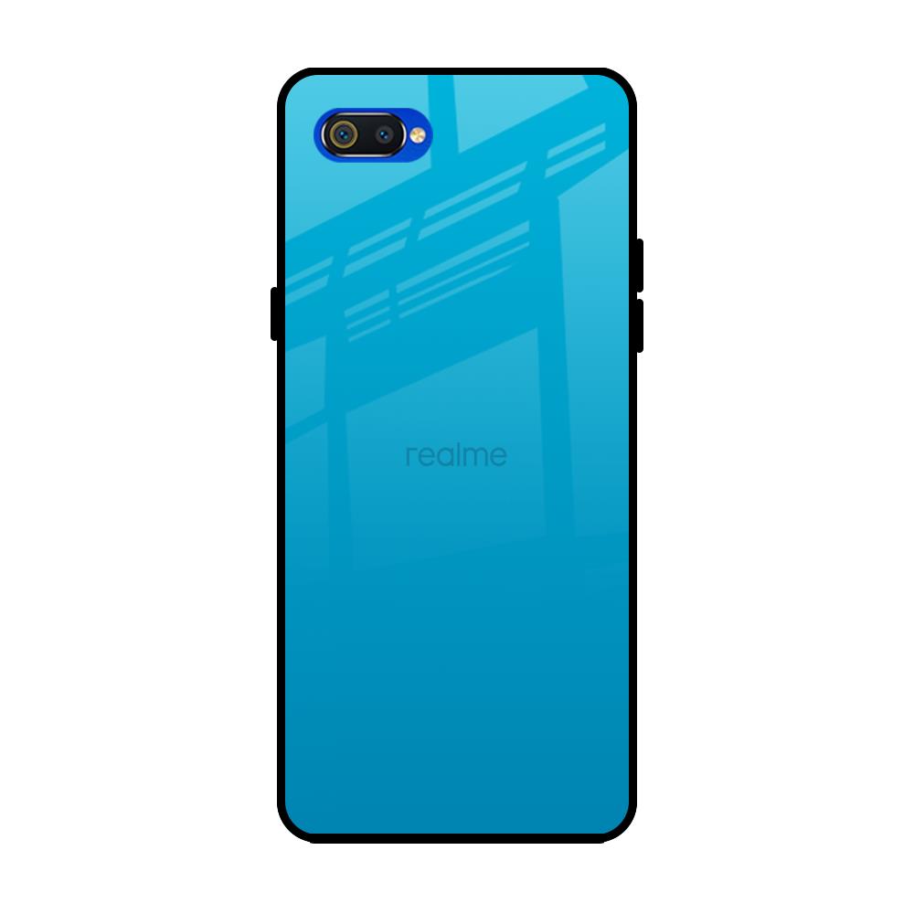 Blue Aqua Realme C2 Glass Back Cover Online