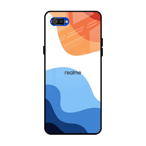 Wavy Color Pattern Realme C2 Glass Back Cover Online