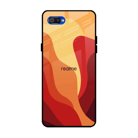 Magma Color Pattern Realme C2 Glass Back Cover Online