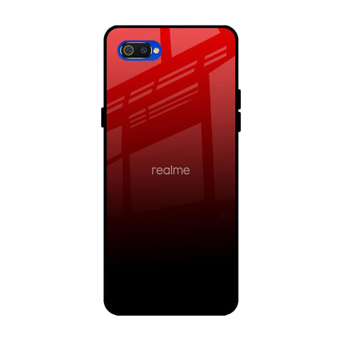 Maroon Faded Realme C2 Glass Back Cover Online