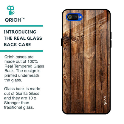 Timber Printed Glass case for Realme C2