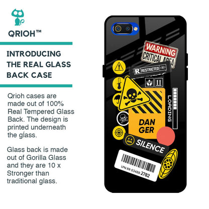 Danger Signs Glass Case for Realme C2