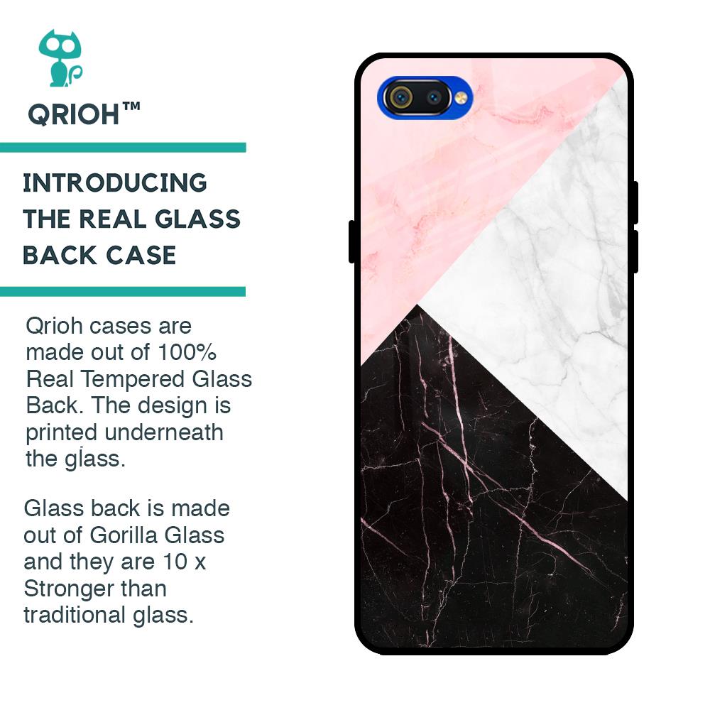 Marble Collage Art Glass Case For Realme C2