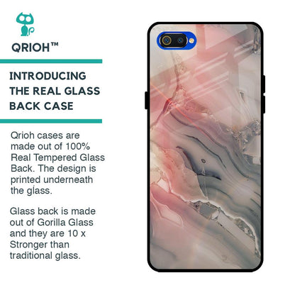 Pink And Grey Marble Glass Case For Realme C2