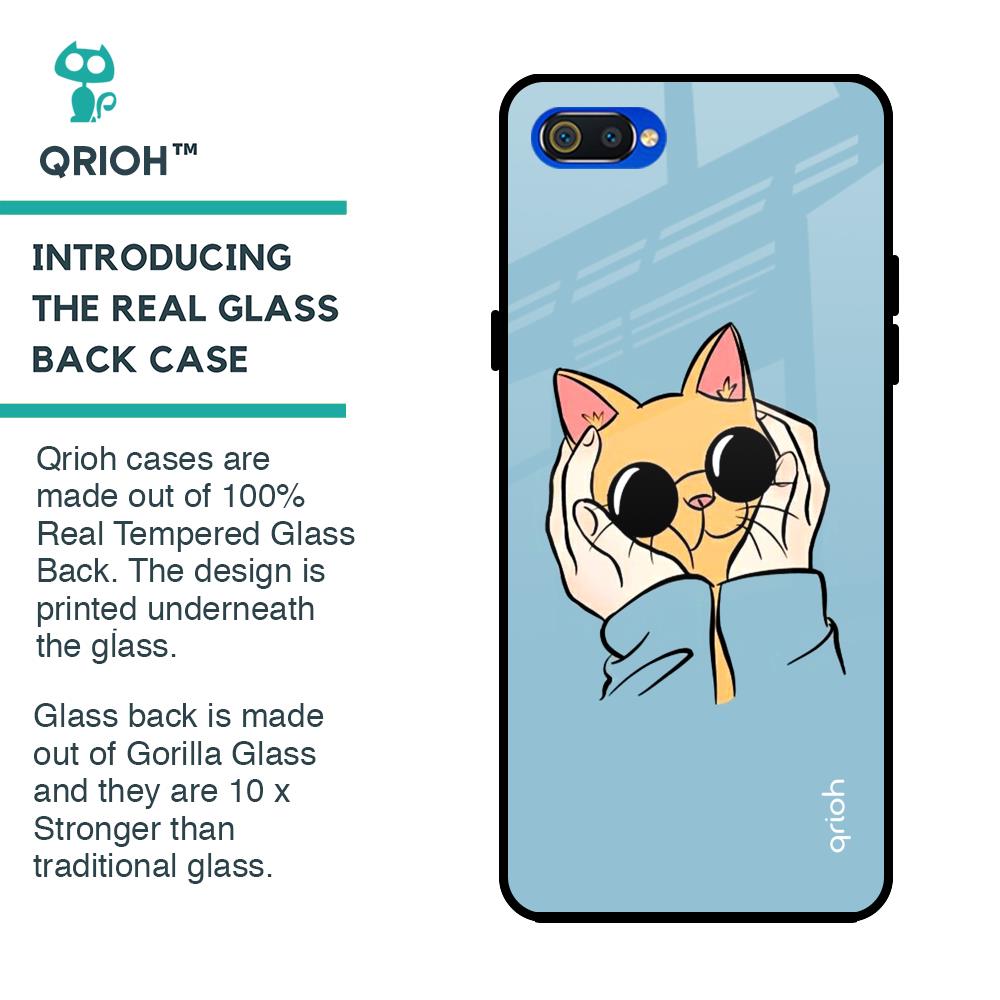 Adorable Cute Kitty Glass Case For Realme C2