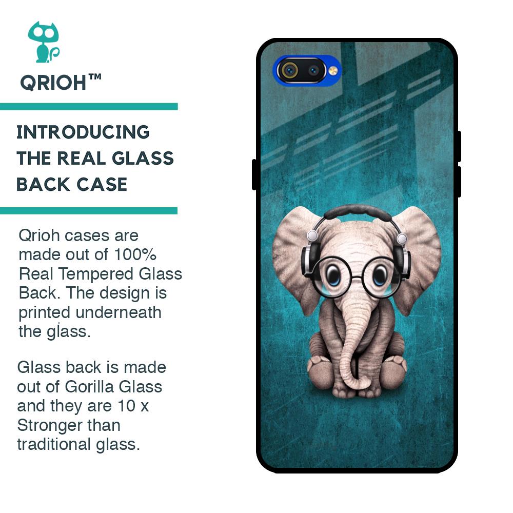 Adorable Baby Elephant Glass Case For Realme C2