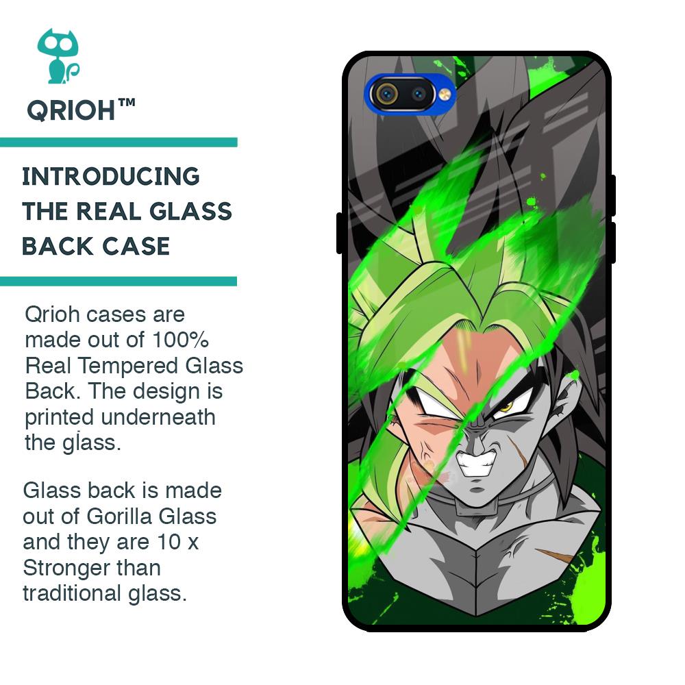 Anime Green Splash Glass Case for Realme C2