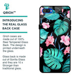 Tropical Leaves & Pink Flowers Glass case for Realme C2