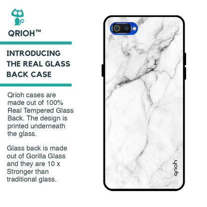 Modern White Marble Glass case for Realme C2