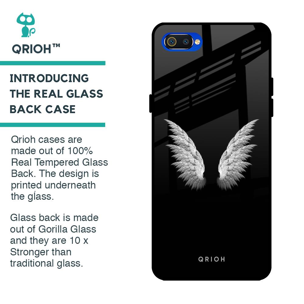 White Angel Wings Glass Case for Realme C2