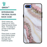 Pink & Gold Gllitter Marble Glass Case for Realme C2