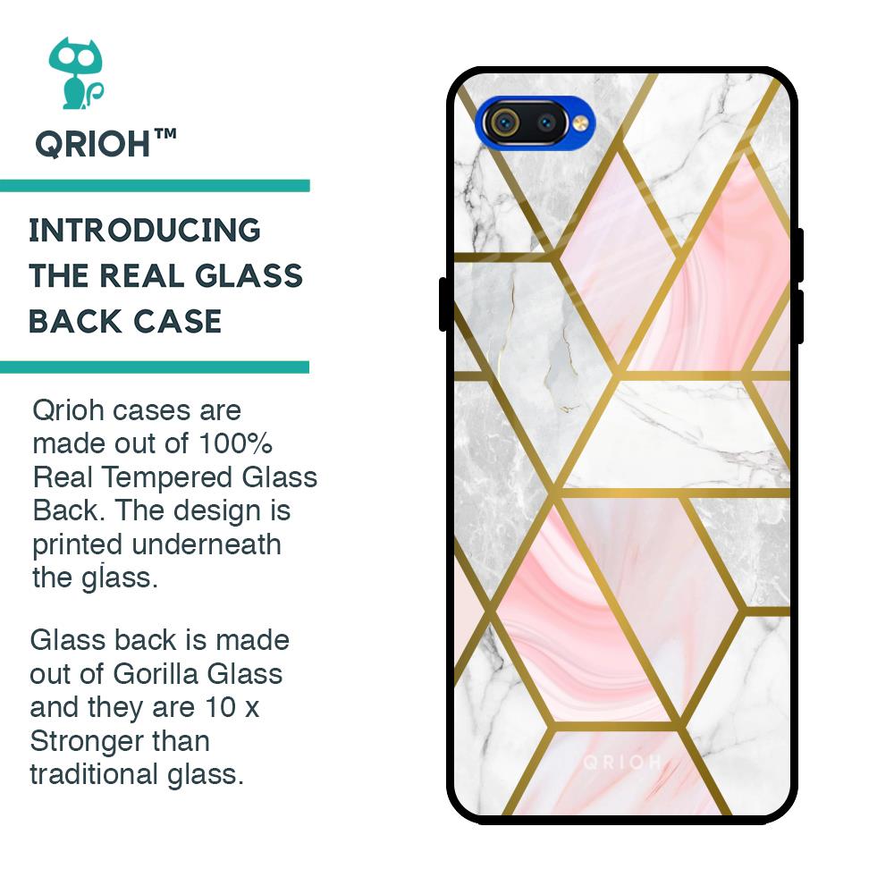 Geometrical Marble Glass Case for Realme C2