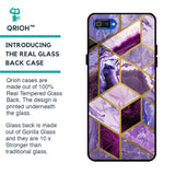 Purple Rhombus Marble Glass Case for Realme C2