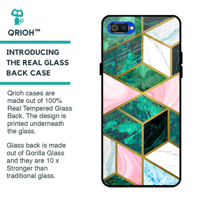 Seamless Green Marble Glass Case for Realme C2