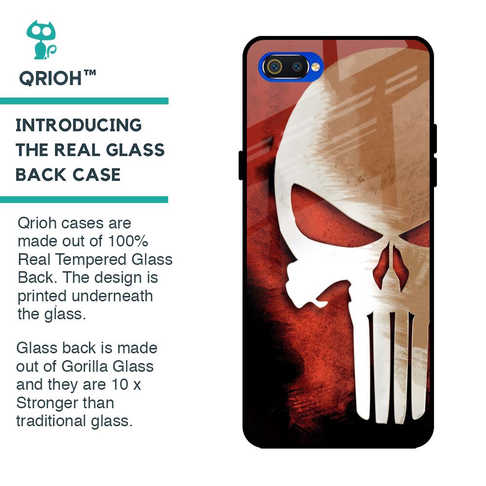 Red Skull Glass Case for Realme C2