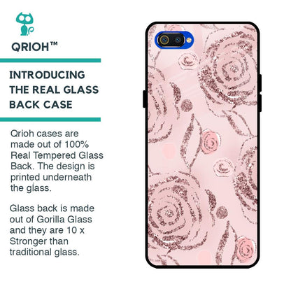 Shimmer Roses Glass case for Realme C2