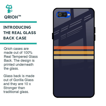 Tricolor Stripes Glass Case For Realme C2