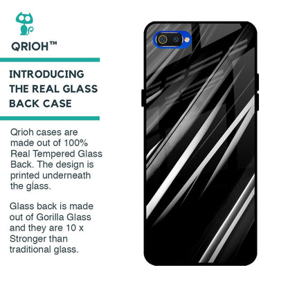 Black & Grey Gradient Glass Case For Realme C2