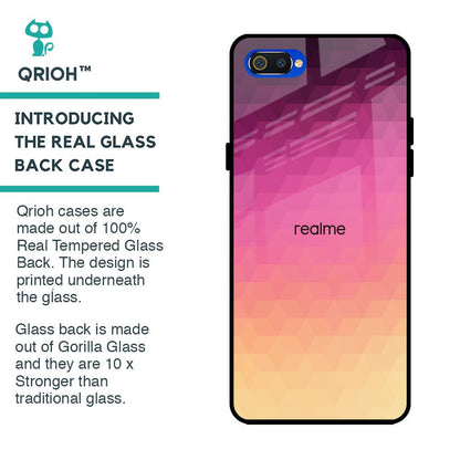 Geometric Pink Diamond Glass Case for Realme C2