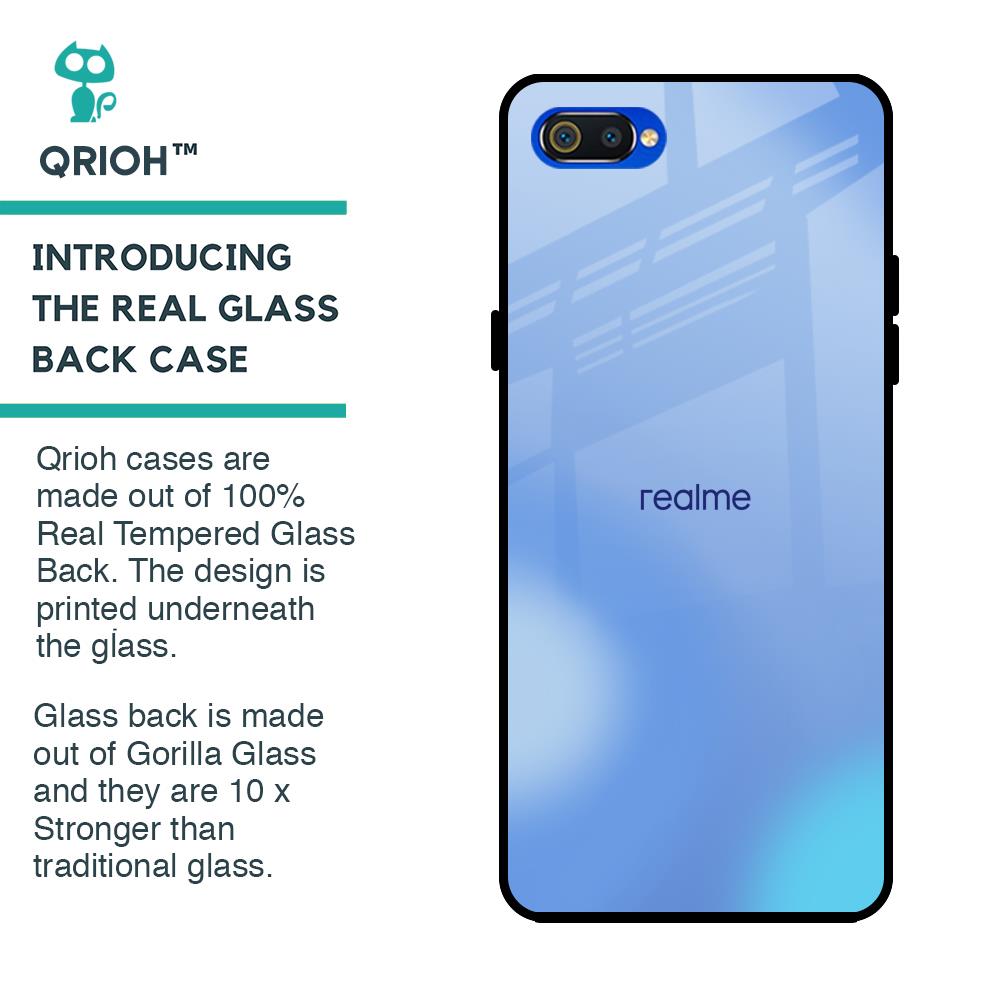 Vibrant Blue Texture Glass Case for Realme C2