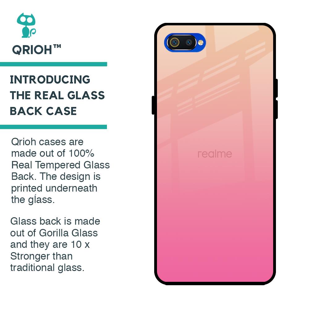 Pastel Pink Gradient Glass Case For Realme C2
