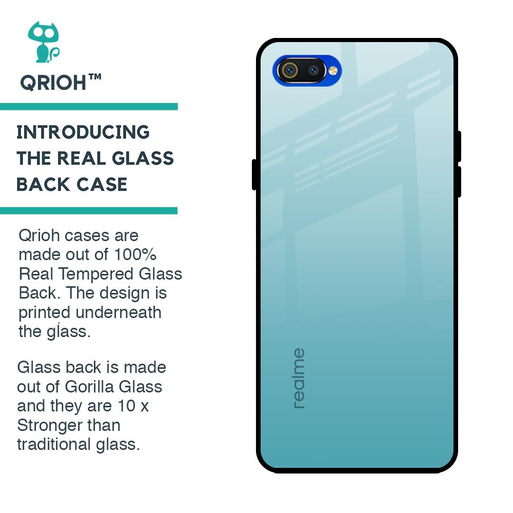 Arctic Blue Glass Case For Realme C2