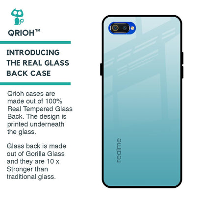 Arctic Blue Glass Case For Realme C2