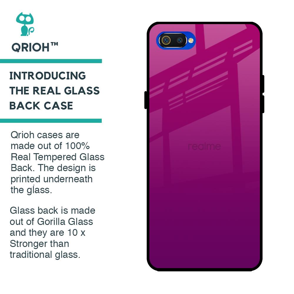 Magenta Gradient Glass Case For Realme C2