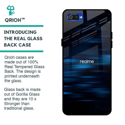 Blue Rough Abstract Glass Case for Realme C2