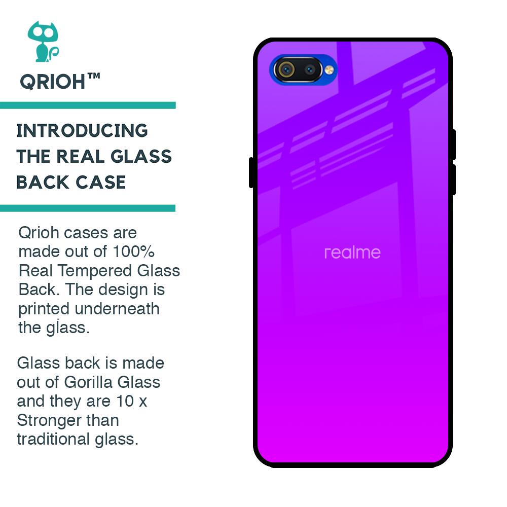 Purple Pink Glass Case for Realme C2