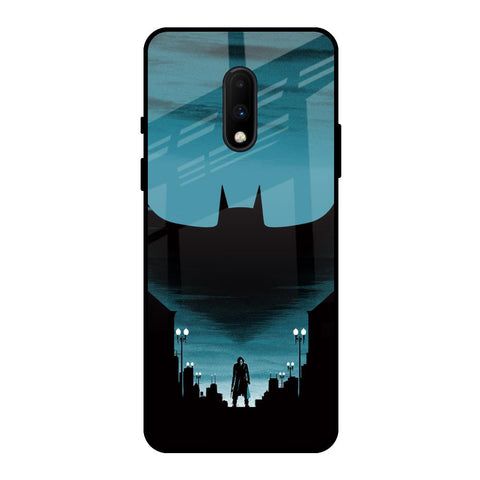 Cyan Bat OnePlus 7 Glass Back Cover Online