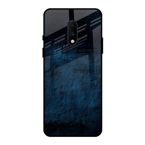 Dark Blue Grunge OnePlus 7 Glass Back Cover Online
