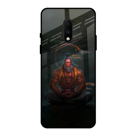 Lord Hanuman Animated OnePlus 7 Glass Back Cover Online