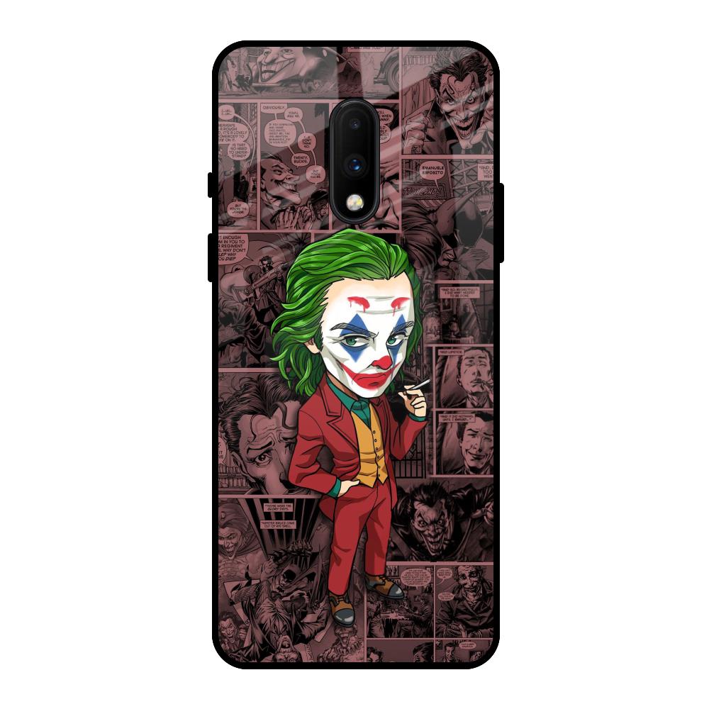 Joker Cartoon OnePlus 7 Glass Back Cover Online