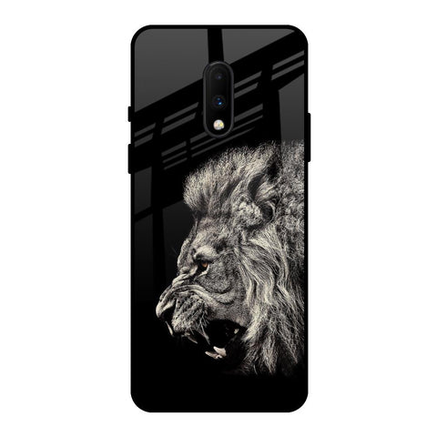 Brave Lion OnePlus 7 Glass Back Cover Online