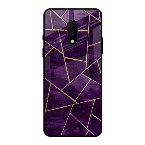 Geometric Purple OnePlus 7 Glass Back Cover Online