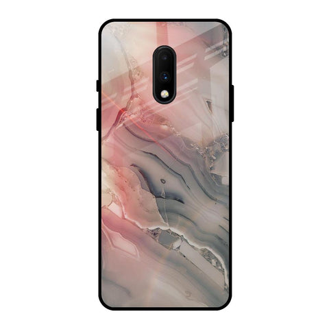 Pink And Grey Marble OnePlus 7 Glass Back Cover Online
