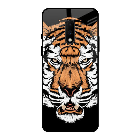Angry Tiger OnePlus 7 Glass Back Cover Online