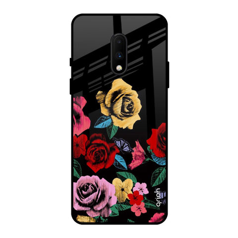 Floral Decorative OnePlus 7 Glass Back Cover Online