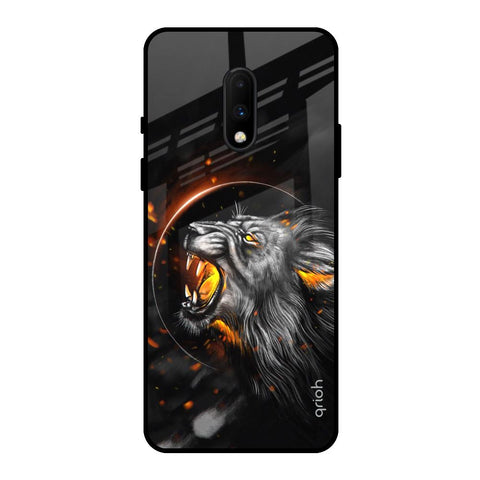 Aggressive Lion OnePlus 7 Glass Back Cover Online